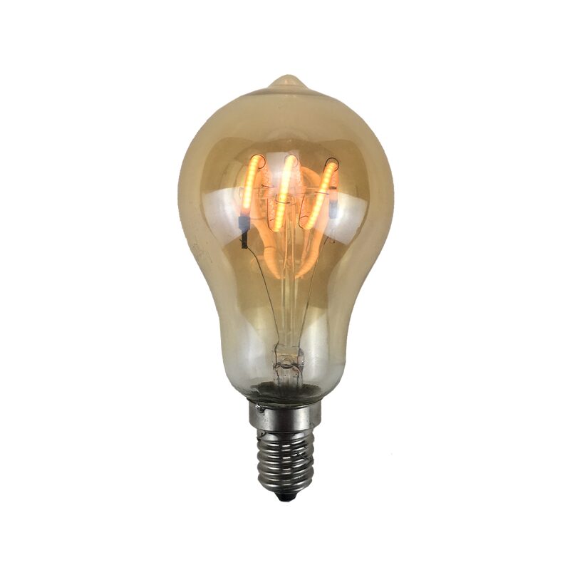 Ampoule LED GLOBE AMBRÉ FILAMENT 25W E14 coloris jaune 9,6 x 4,8 cm