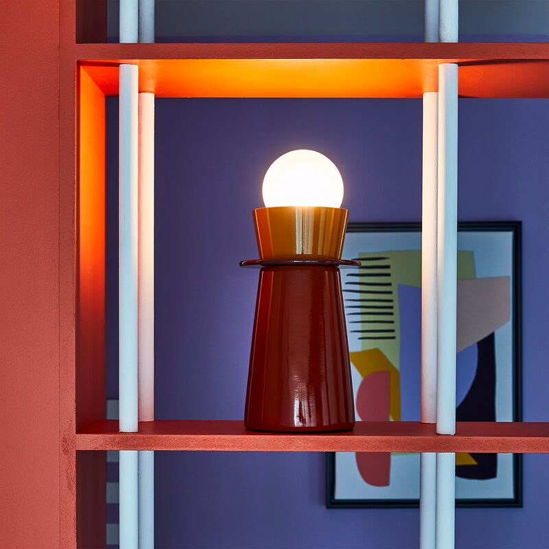 Lampe à poser KENDAMA coloris orange 26,5 x 12 cm - 4MURS